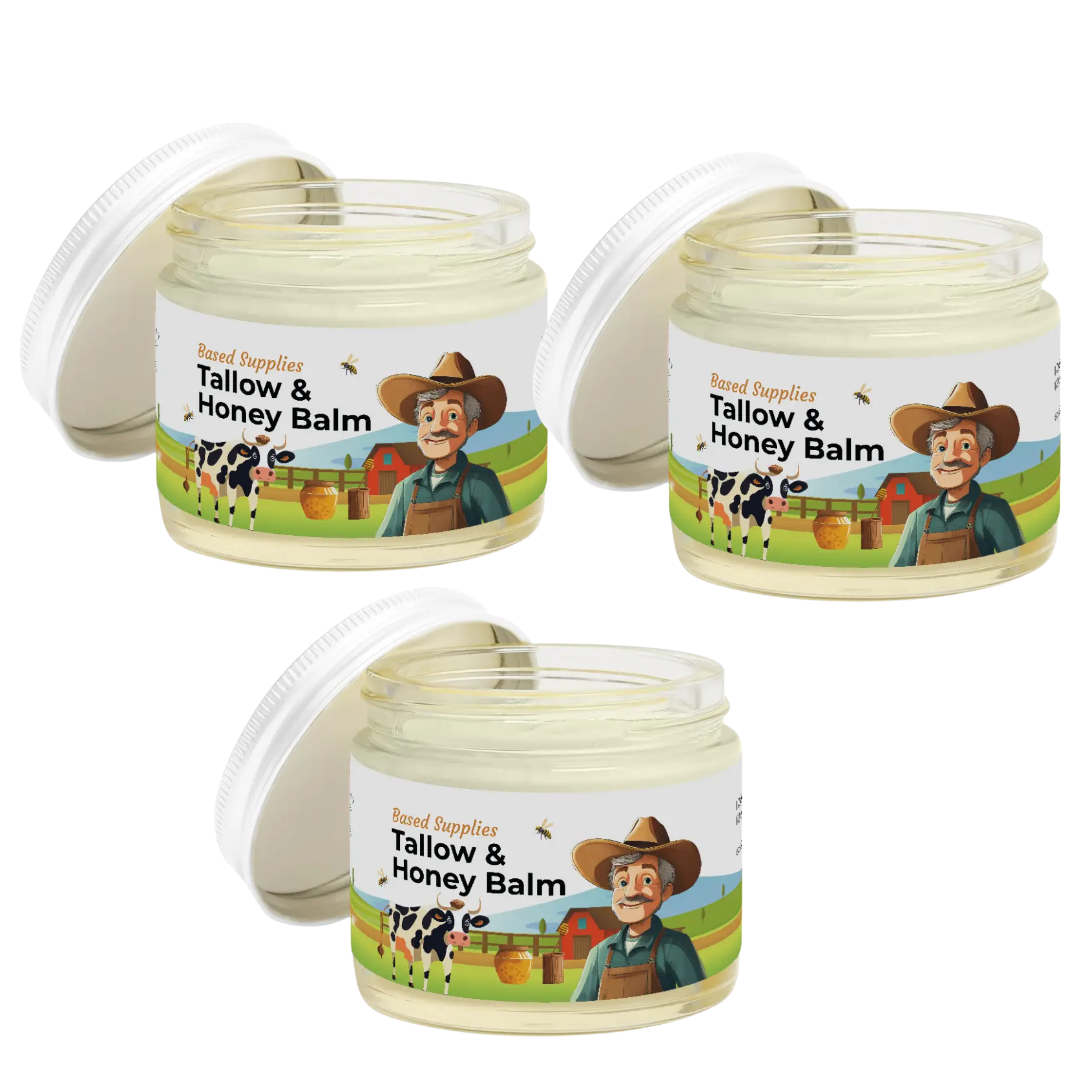Based Supplies Tallow & Honey Balm | The All-in-One Solution for Healthy, Radiant Skin
