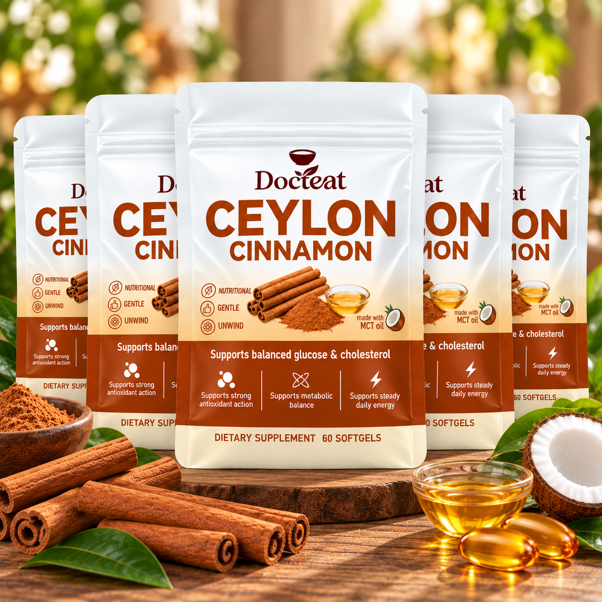 Ceylon™ Cinnamon 7,200 mg Equivalent with MCT Oil
