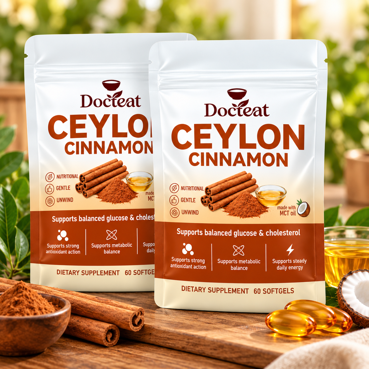 Ceylon™ Cinnamon 7,200 mg Equivalent with MCT Oil