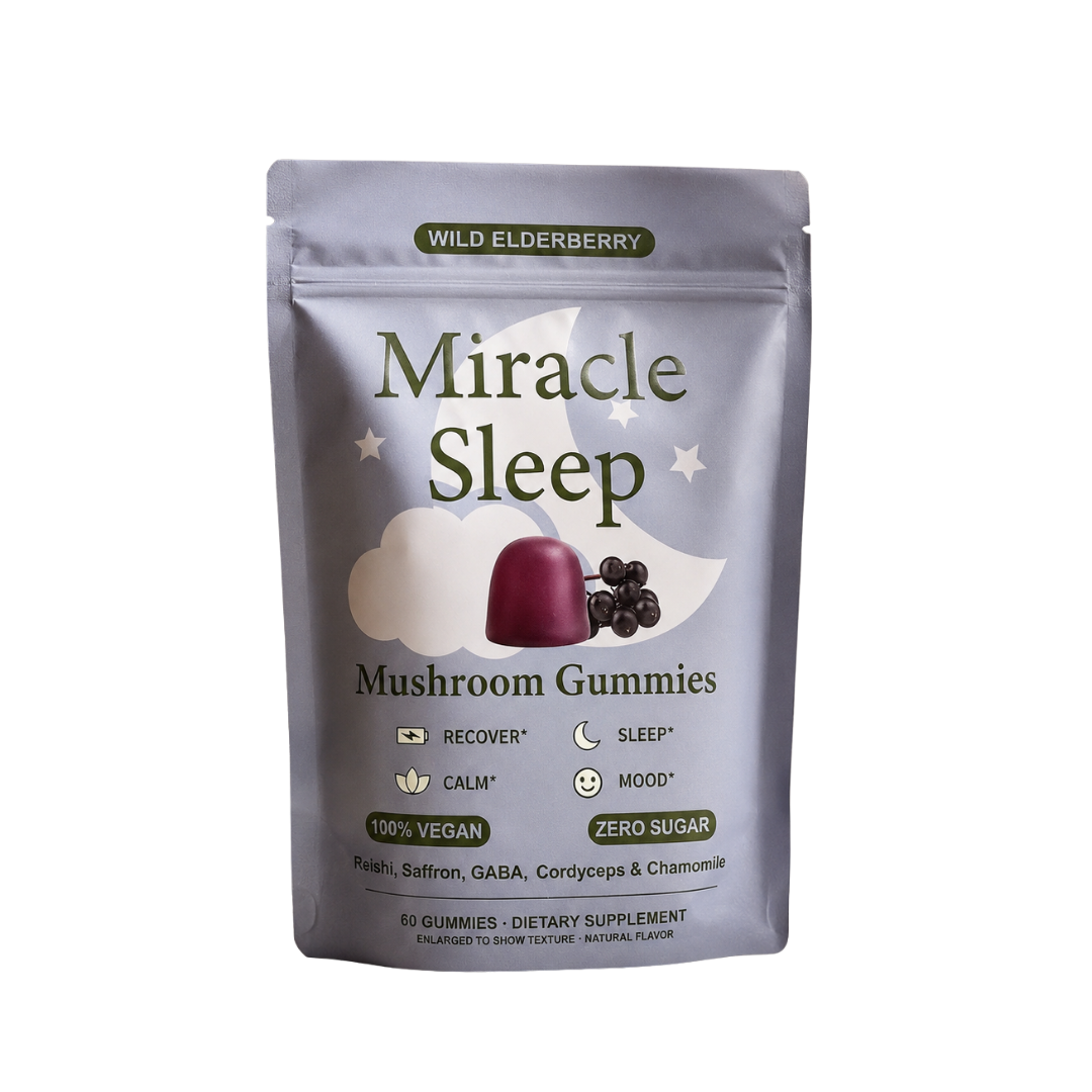 Miracle Sleep™ — Mushroom Gummies with Reishi & Saffron (60 Gummies)