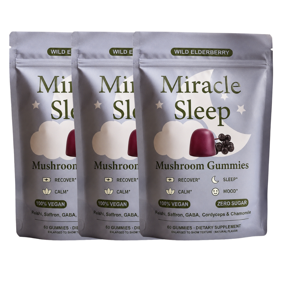 Miracle Sleep™ — Mushroom Gummies with Reishi & Saffron (60 Gummies)