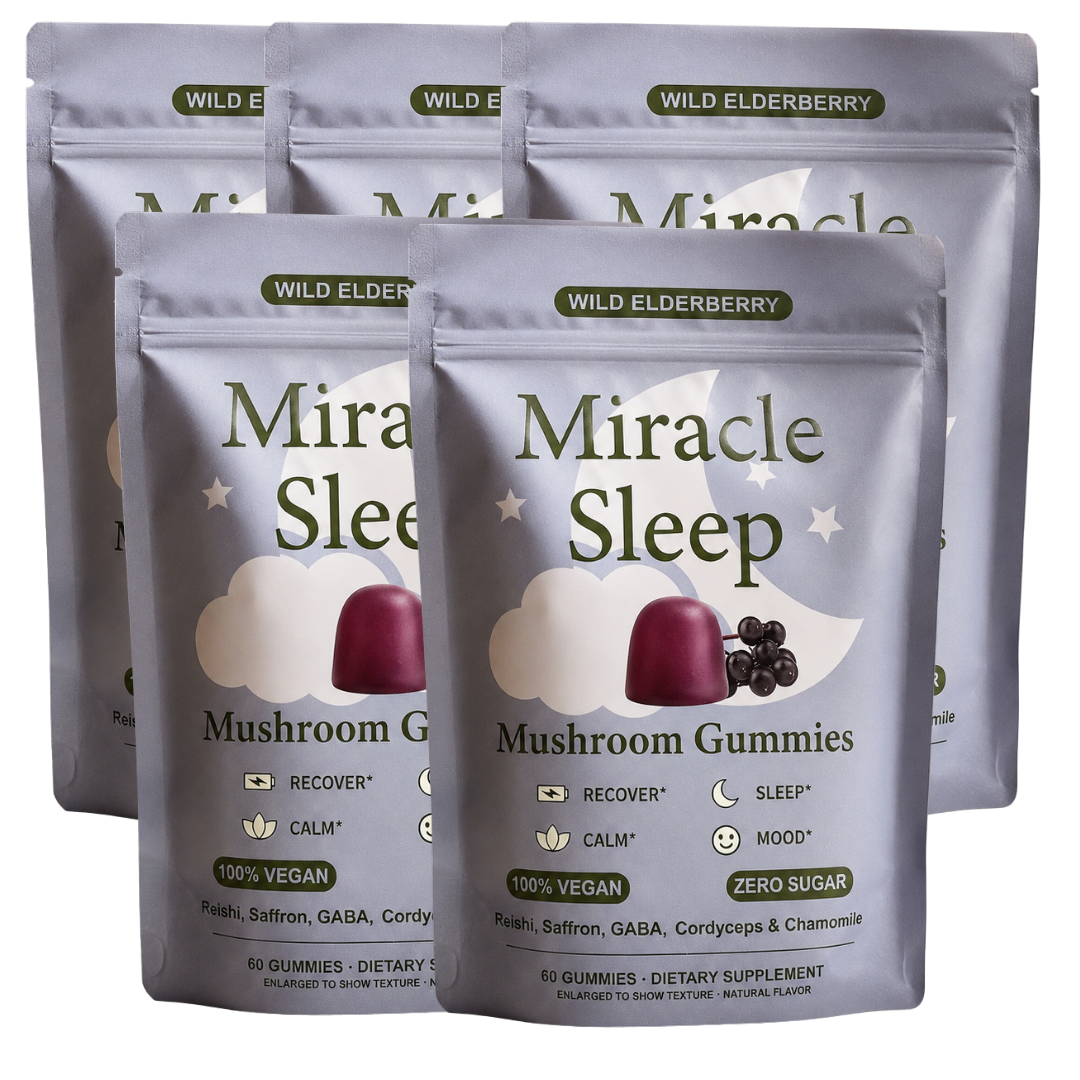 Miracle Sleep™ — Mushroom Gummies with Reishi & Saffron (60 Gummies)