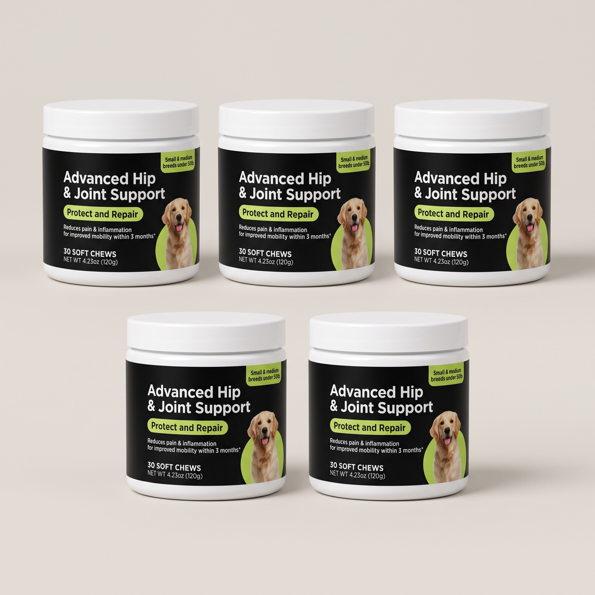 Advanced Hip & Joint Support dog soft chews, 30 chews - 5 pack